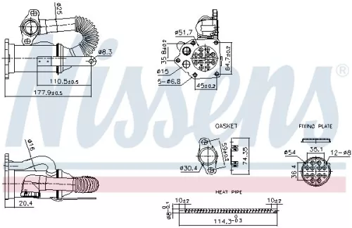 Cooler, exhaust gas recirculation NISSENS 989453)