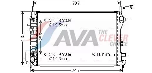 Radiator, motorkoeling AVA QUALITY COOLING OL2559)