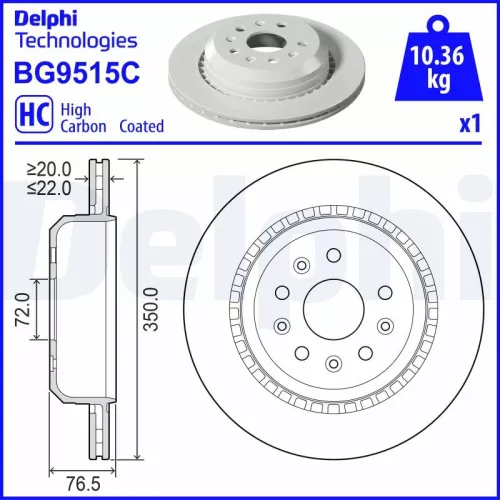 Remschijf DELPHI BG9515C)