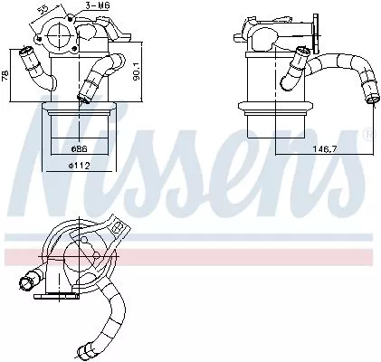 Koeler, uitlaatgasrecirculatie NISSENS 989421)