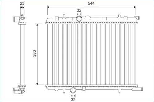 Radiator, engine cooling VALEO 701124)
