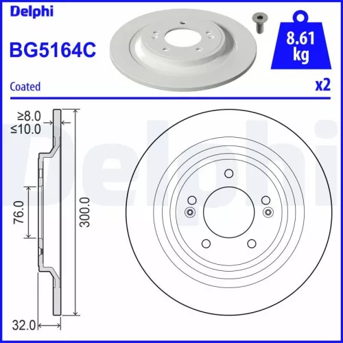 Remschijf DELPHI BG5164C)