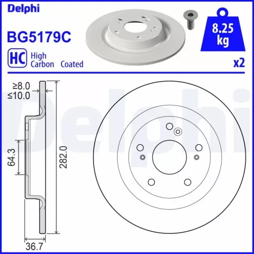 Remschijf DELPHI BG5179C)