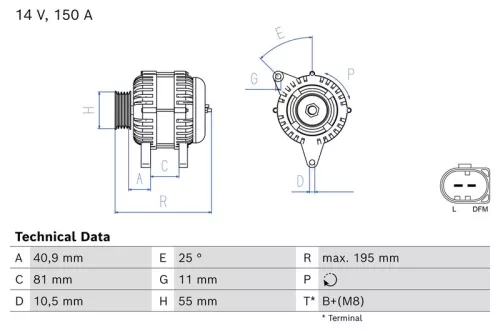 Dynamo BOSCH 0 986 086 270)