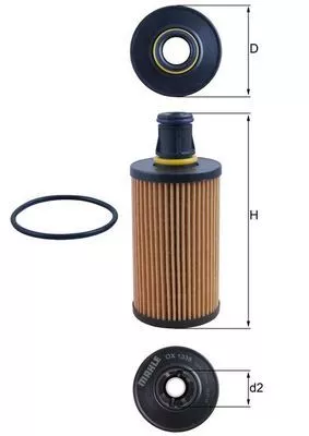 Oil Filter MAHLE OX 1338D)