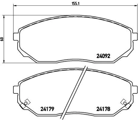Remblokkenset, schijfrem BREMBO P 30 019)