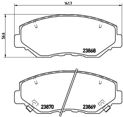 Brake Pad Set, disc brake BREMBO P 28 035)