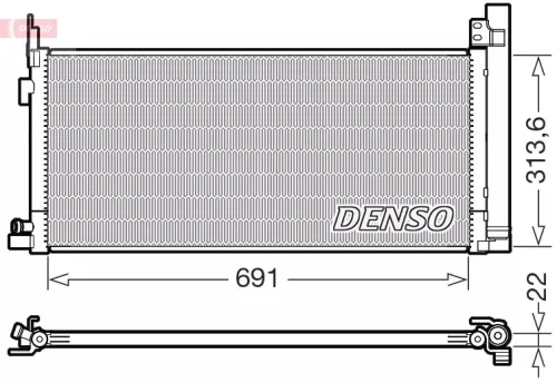 Condenser, air conditioning DENSO DCN50124)