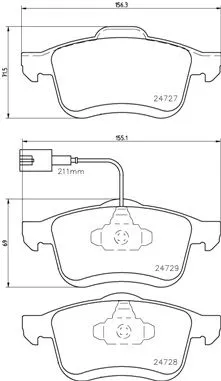 Brake Pad Set, disc brake BREMBO P 23 130)