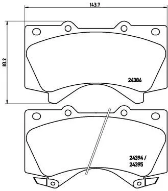 Brake Pad Set, disc brake BREMBO P 83 107)