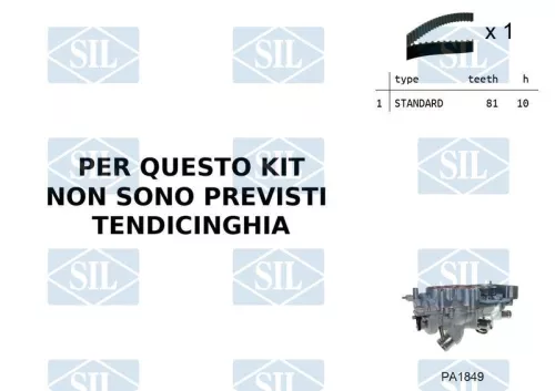 Water Pump & Timing Belt Kit Saleri SIL K1PA1849)