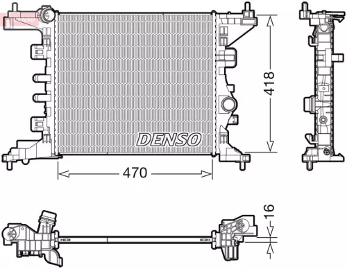 Radiator, motorkoeling DENSO DRM20121)