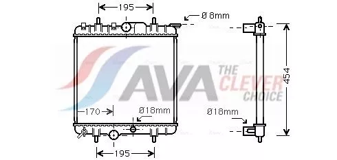 Radiator, motorkoeling AVA QUALITY COOLING PEA2224)