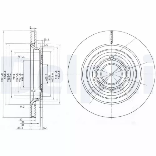 Remschijf DELPHI BG3886C)