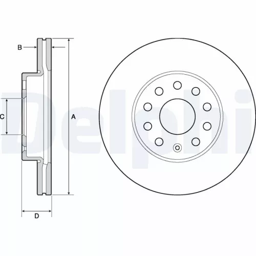 Brake Disc DELPHI BG4701C)