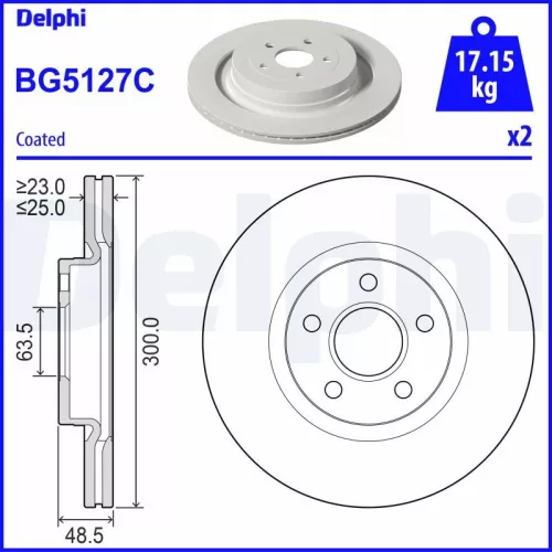 Remschijf DELPHI BG5127C)