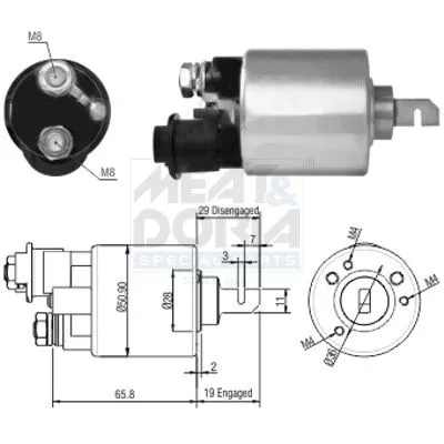 Solenoïdeschakelaar, starter MEAT & DORIA 46140)
