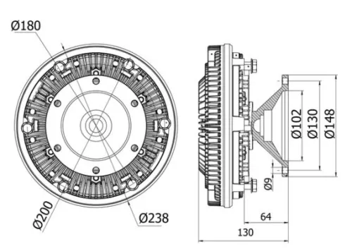 Koppeling, radiateurventilator MAHLE CFC 10 000S)