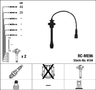 Ignition Cable Kit NGK 4104)
