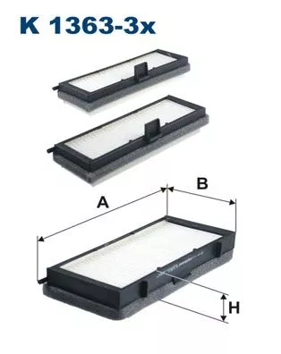 Filter, cabinelucht FILTRON K 1363-3x)