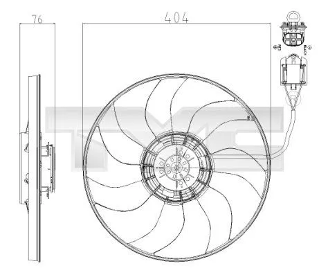 Fan, air conditioning condenser TYC 825-0020)