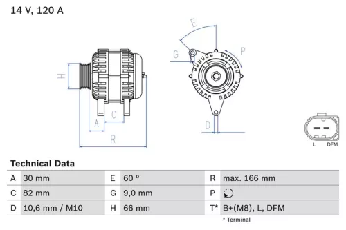 Alternator BOSCH 0 986 044 330)