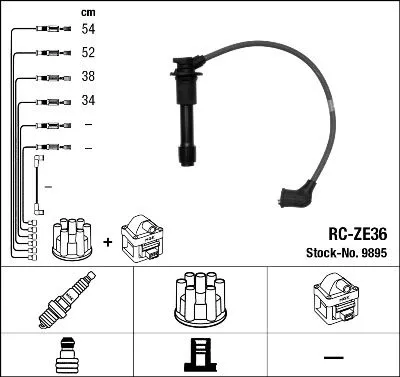 Ignition Cable Kit NGK 9895)