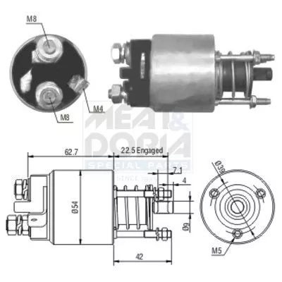 Solenoid Switch, starter MEAT & DORIA 46005)