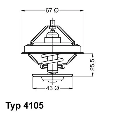 Thermostat, coolant BorgWarner (Wahler) 4105.71D)