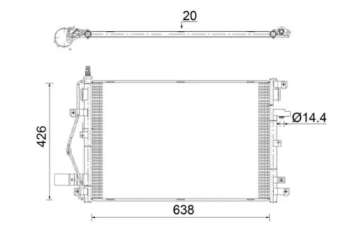 Condensor, airconditioning MAHLE AC 924 000S)