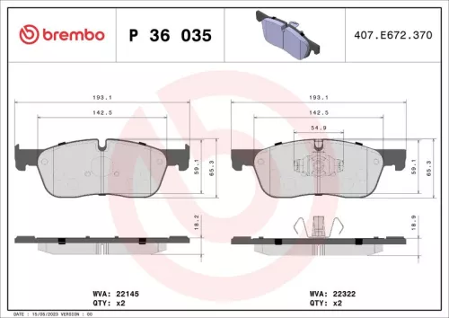 Remblokkenset, schijfrem BREMBO P 36 035)
