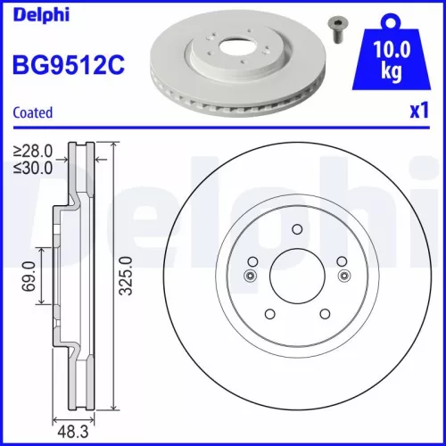 Remschijf DELPHI BG9512C)