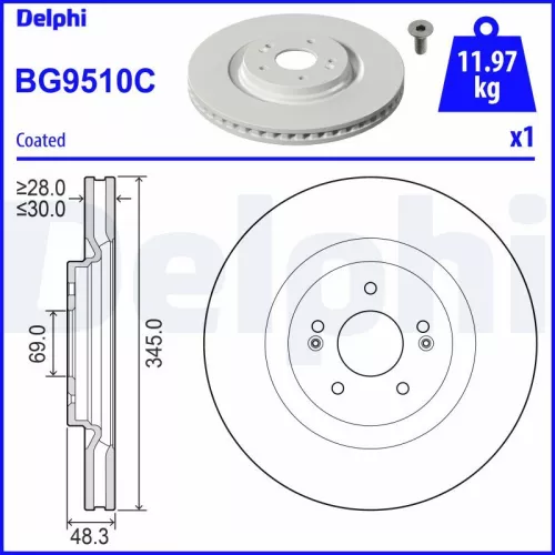 Remschijf DELPHI BG9510C)