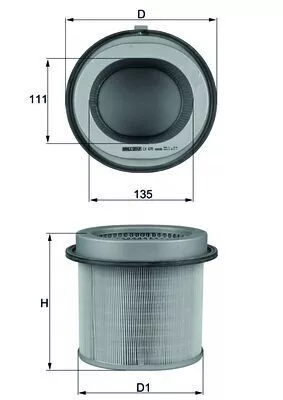 Luchtfilter KNECHT LX 543)