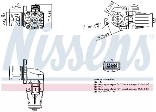 EGR Valve NISSENS 98376)