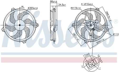 Ventilator, motorkoeling NISSENS 850093)