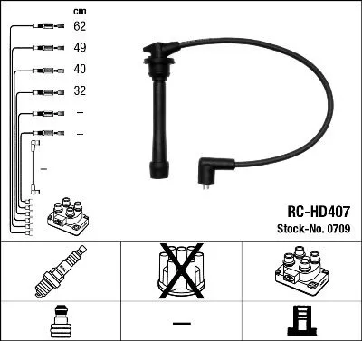 Ignition Cable Kit NGK 0709)