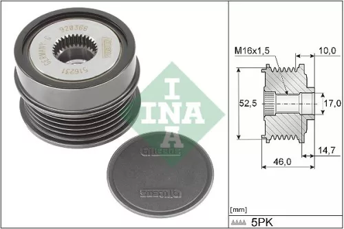 Vrijloopkoppeling van de dynamo Schaeffler INA 535 0372 10)