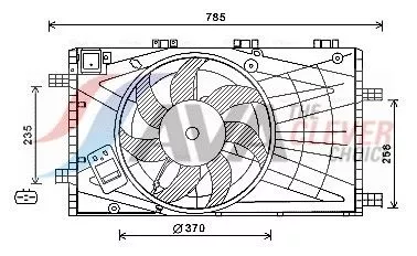 Fan, engine cooling AVA QUALITY COOLING OL7621)