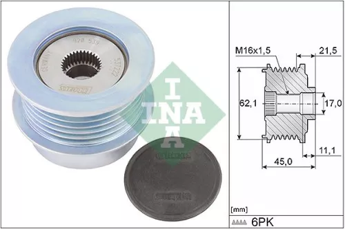 Vrijloopkoppeling van de dynamo Schaeffler INA 535 0367 10)
