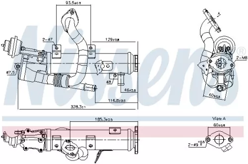 Cooler, exhaust gas recirculation NISSENS 989448)