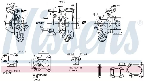 Oplader, opladen (supercharged/turbocharged) NISSENS 93829)