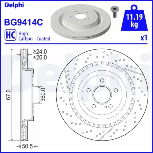 Remschijf DELPHI BG9414C)