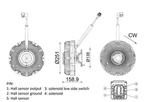 Koppeling, radiateurventilator MAHLE CFC 275 000P)