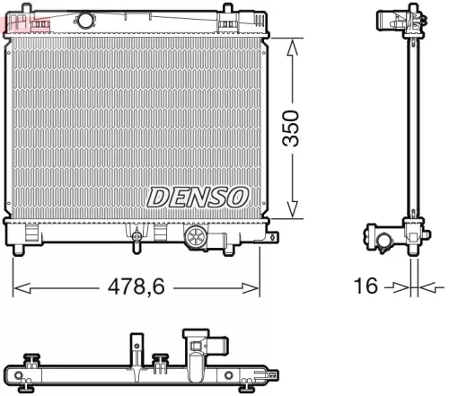 Radiator, motorkoeling DENSO DRM50137)