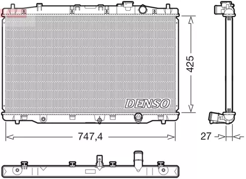 Radiator, motorkoeling DENSO DRM40052)