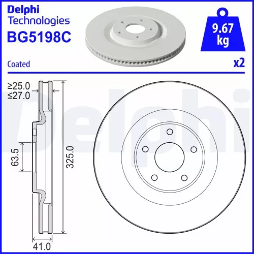 Remschijf DELPHI BG5198C)
