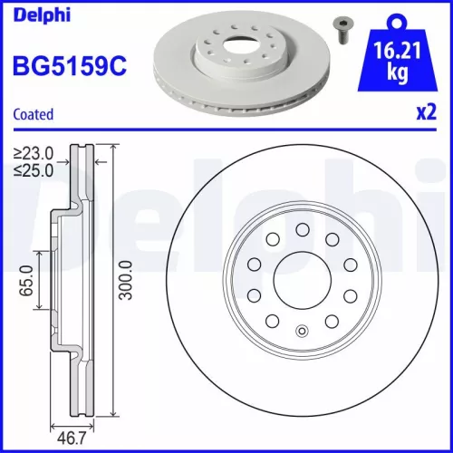 Remschijf DELPHI BG5159C)