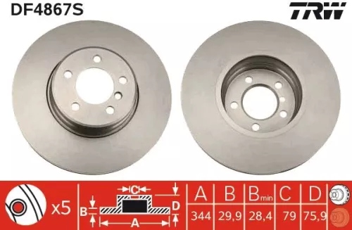 Remschijf TRW DF4867S)