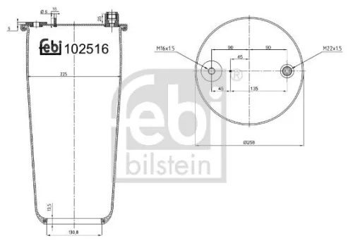 Bellow, air suspension FEBI BILSTEIN 102516)